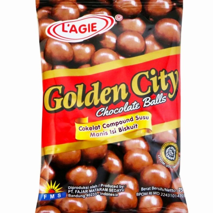 

LAGIE GOLDEN CITY BALL CHOCOLATE BKS 75 GR