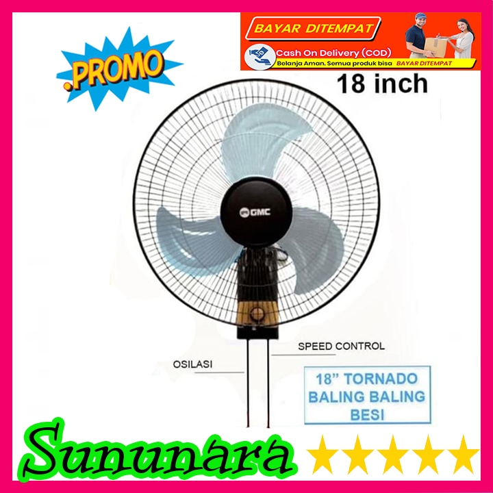GMC 518 KIPAS 18 INCH BALING BESI KIPAS ANGIN DINDING GMC 518 18 INCH WALL FAN