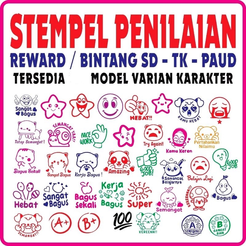

STEMPEL WARNA REWARD GURU PAUD/TK/SD BIMBEL DLL