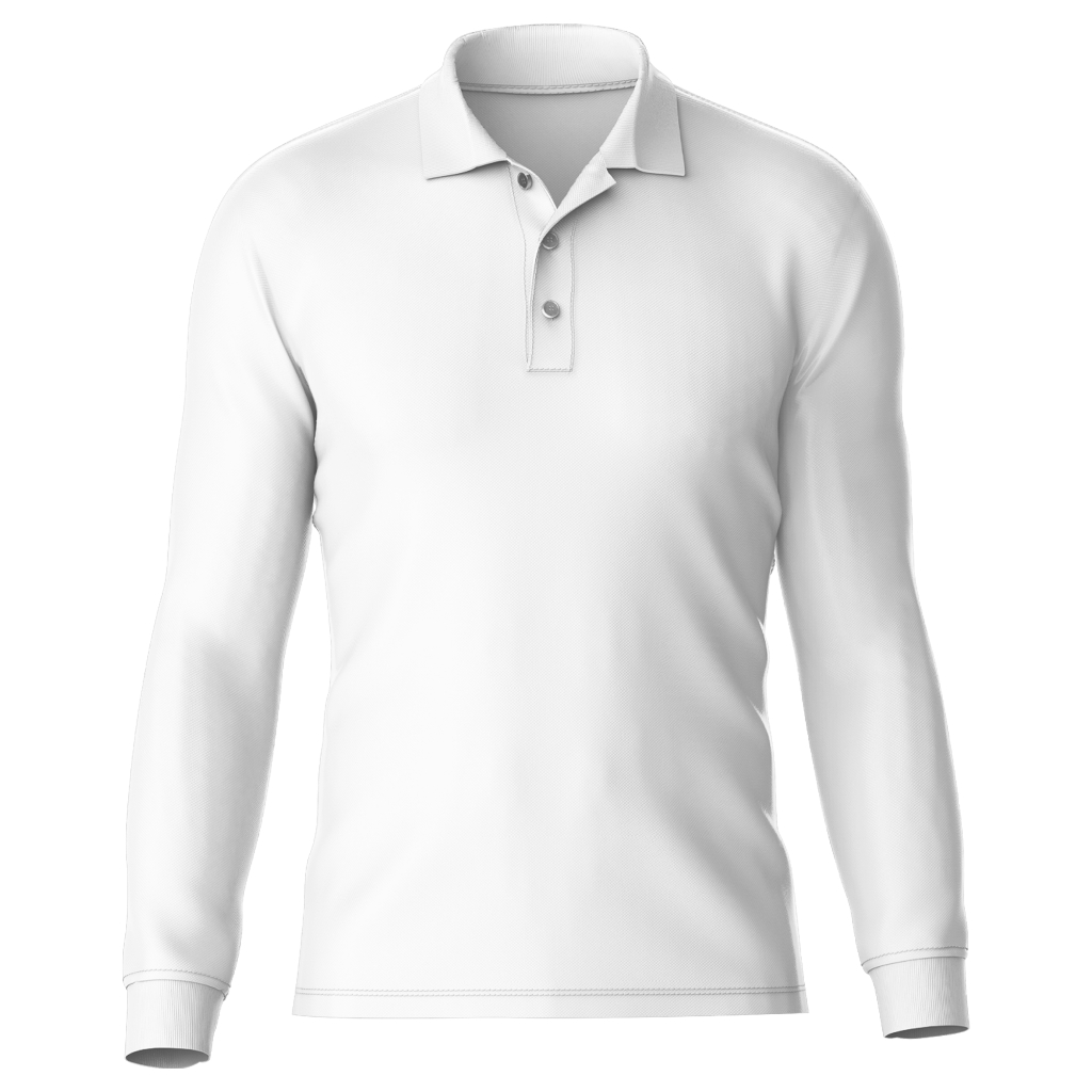 Kaos kerah/ wangki lengan panjang unisex pria wanita PUTIH POLOS