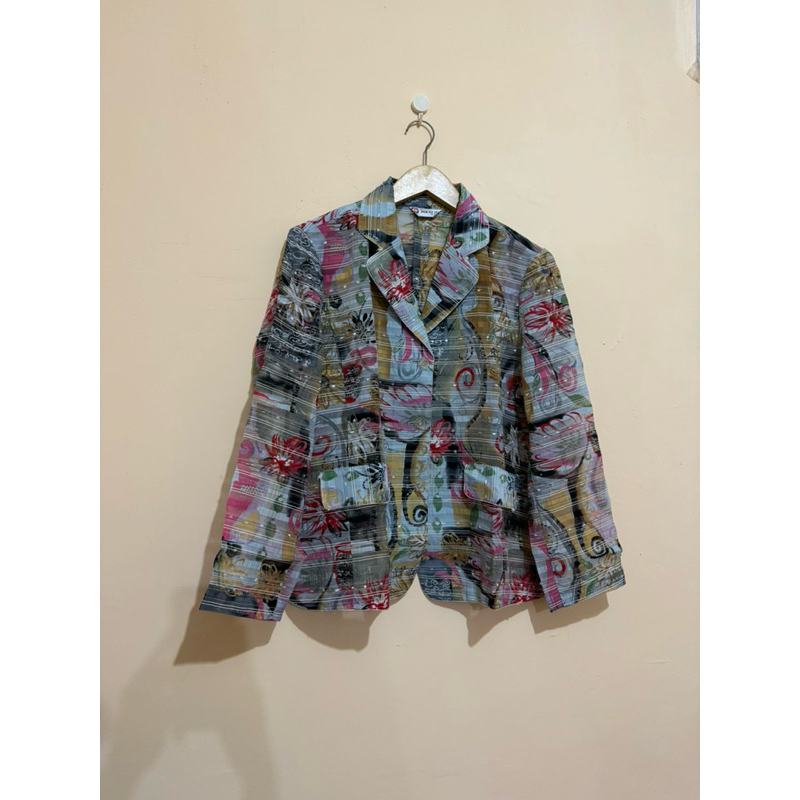 Preloved/Thrift Blazer Vintage Motif Bunga Korean Style