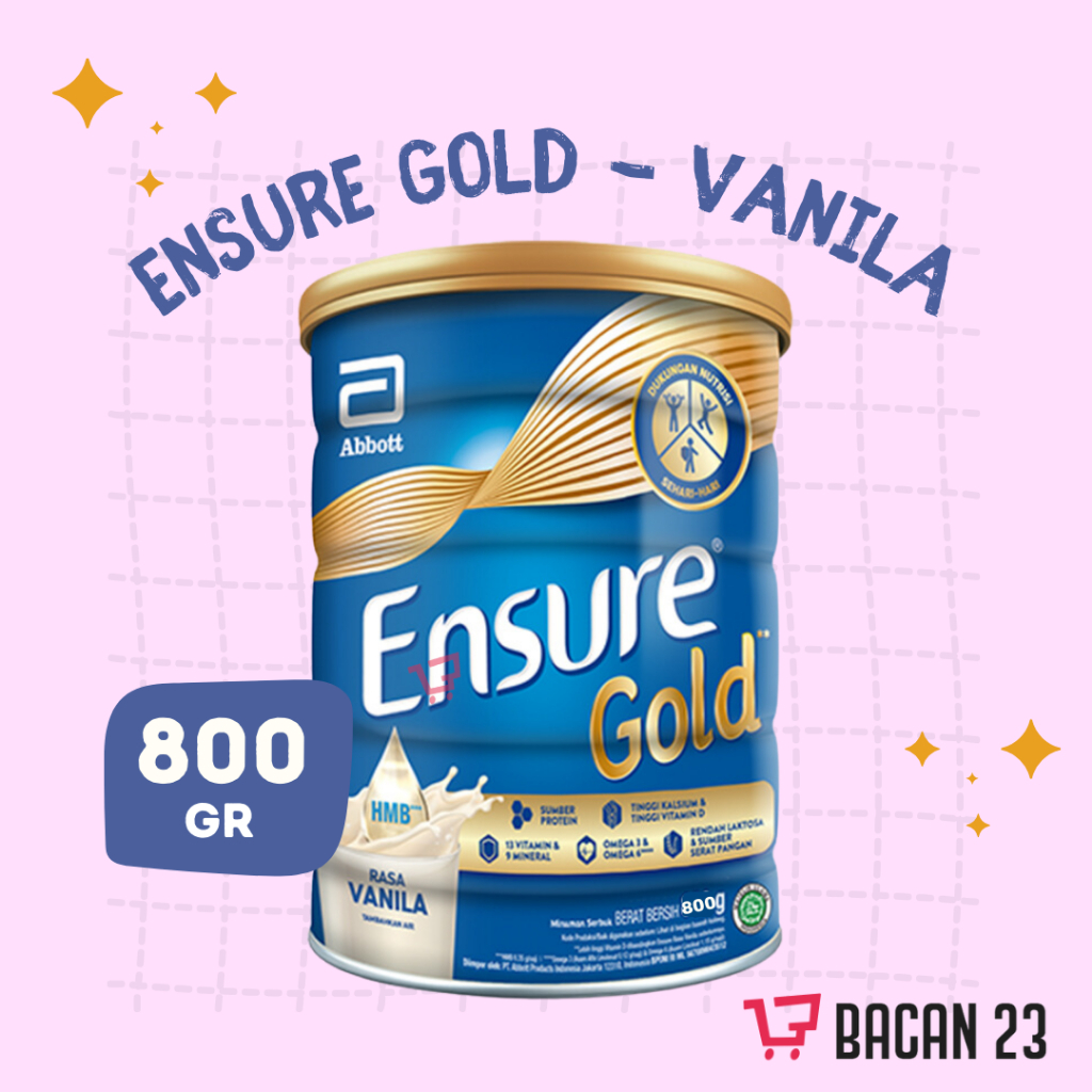 

Susu Ensure Vanila Gold (800gr) / Susu Bubuk Formula Rasa Vanilla / Susu Lansia