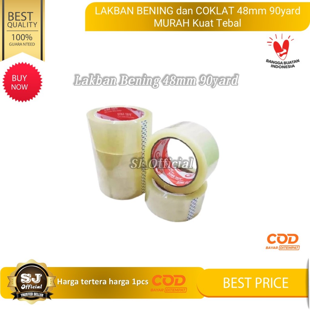 

LAKBAN BENING / COKLAT Seven Star 48mm 90yard MURAH Kuat Tebal