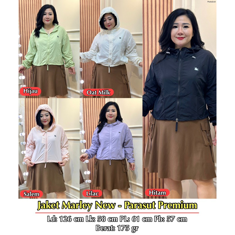 FINA BIGSIZE - (MARLEY JACKET HOODIE PARASUT) JACKET HOODIE WANITA JUMBO BIGSIZE