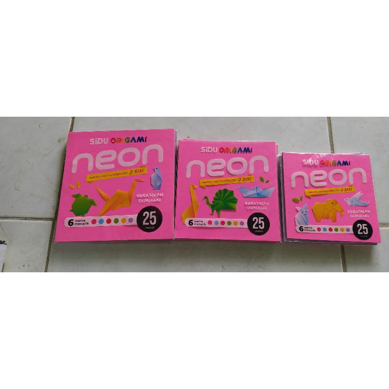 

Kertas Lipat (Origami) Sidu Neon Isi 25 Lembar