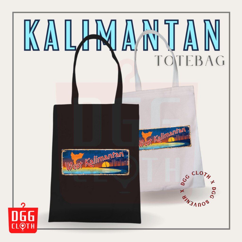 DGGCloth Totebag Resleting Kalimantan Souvenir Tas Oleh Oleh Kalimantan Bahan Kanvas 2