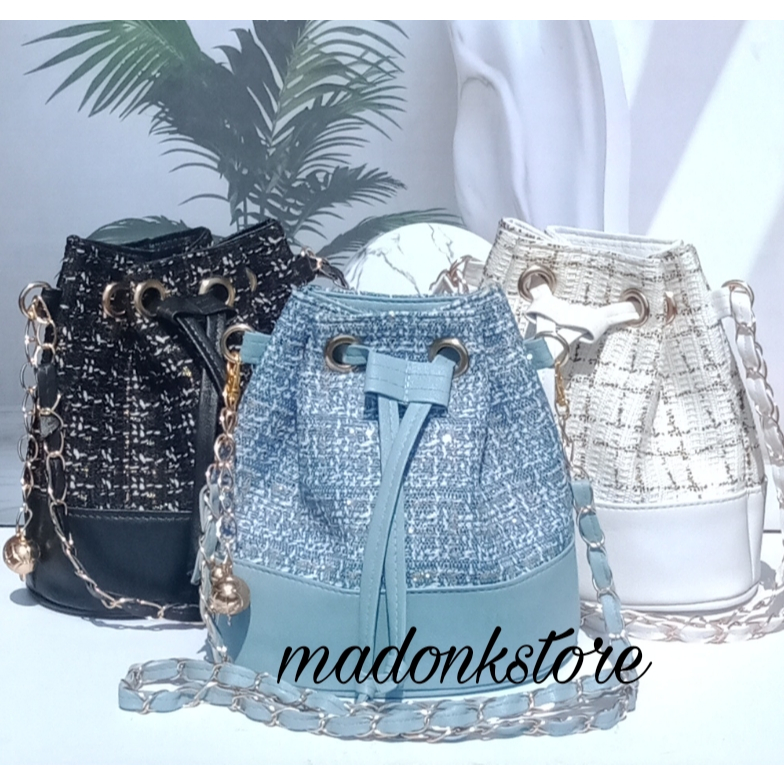 MADONKSTORE-Tas Selempang wanita Serut Clara | Tas Serut Clara | Tas Wanita kekinian | Tas Serut mua