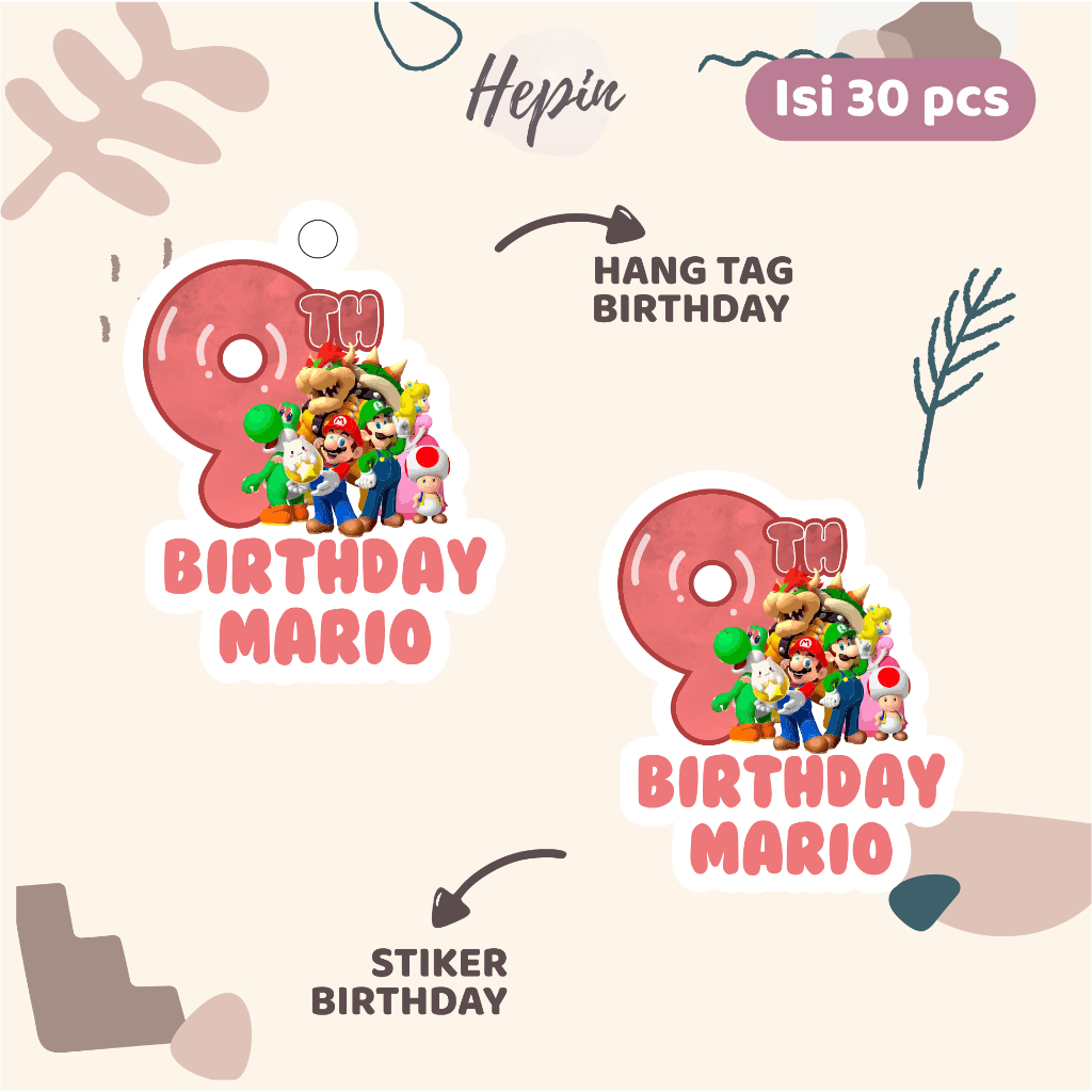 

(30pcs) diecut label hang tag SUPER MARIO /lucu cetak hang tag ulang tahun/label stiker diecut/murah/label ulang tahun/suvemir ultah/stiker diecut/hangtag diecut