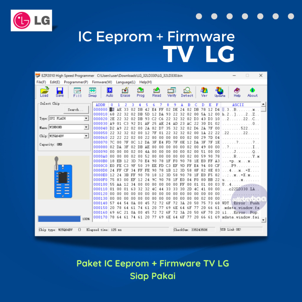 IC Eeprom plus Firmware TV LG Siap Pakai