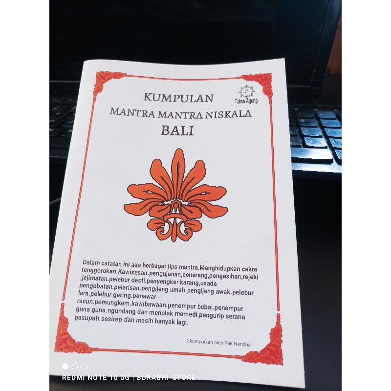 buku  kumpulan mantra mantra  niskala Bali