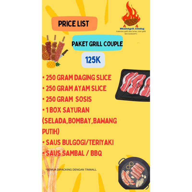 

PAKET GRILL MURAH (PAKET COUPLE)