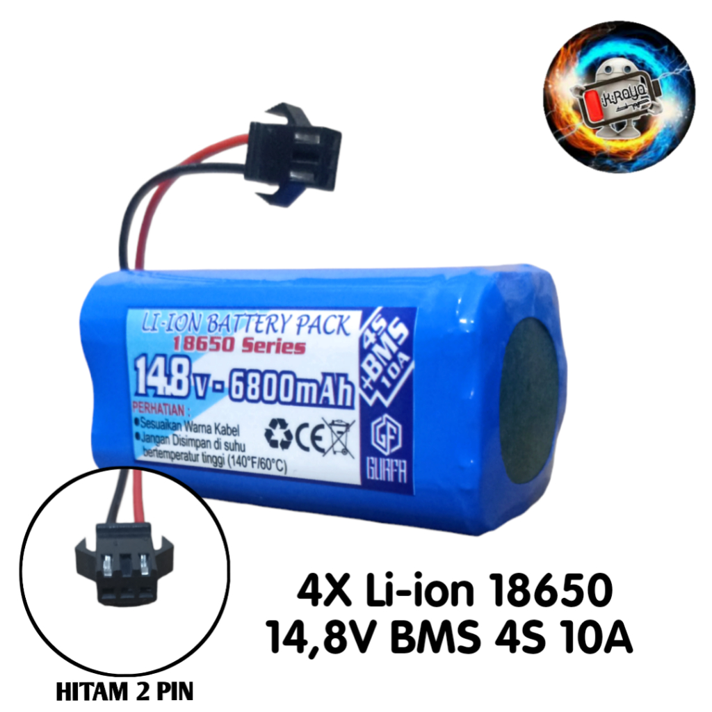 Baterai Speaker/ Baterai VACUM Dan Alat Elektronik Lainnya 4X 18650 14,8V 6800mAh BMS 4S 10A