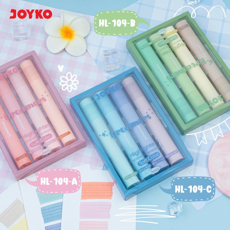 

Penanda Berwarna Highlighter Joyko HL-102 Dreamers Soft Color