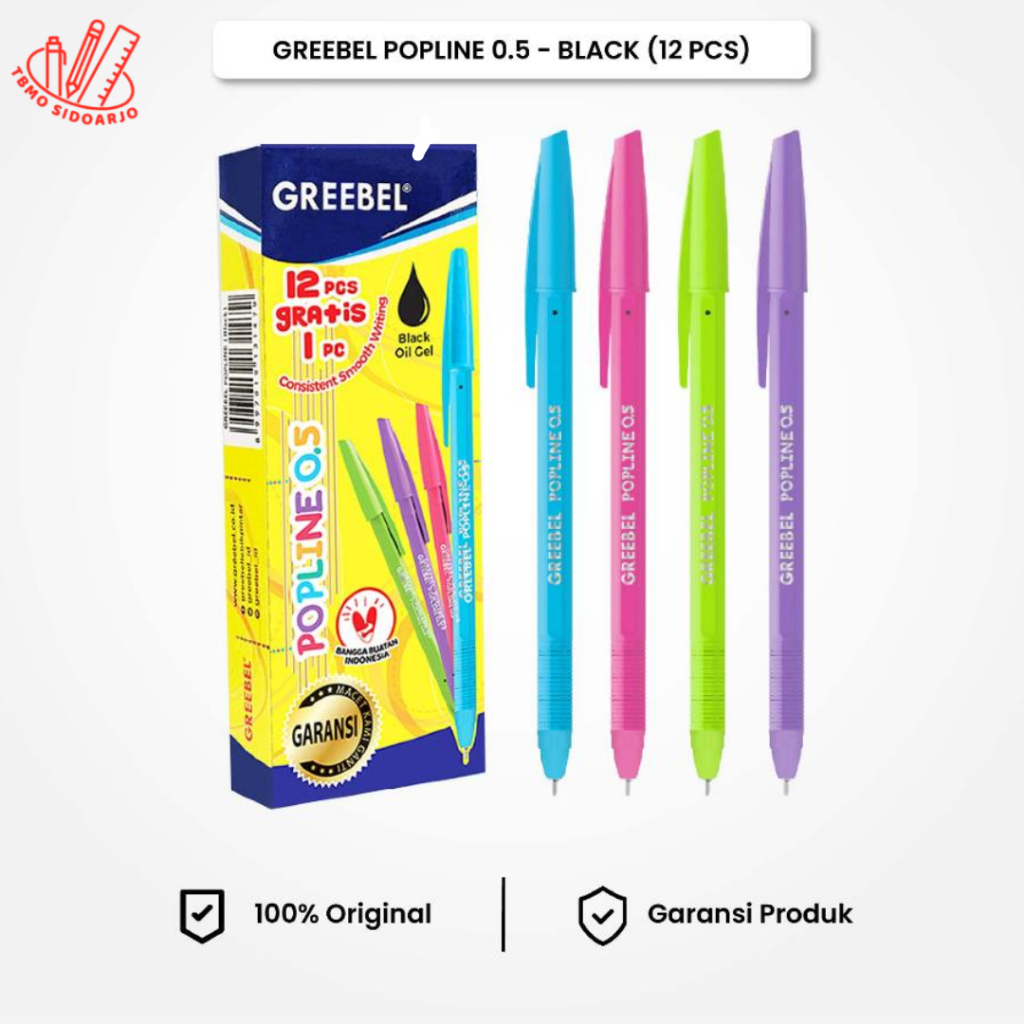 

TBMO Ballpen Popline 0.5 Greebel Black Isi 12 Pcs/Pack