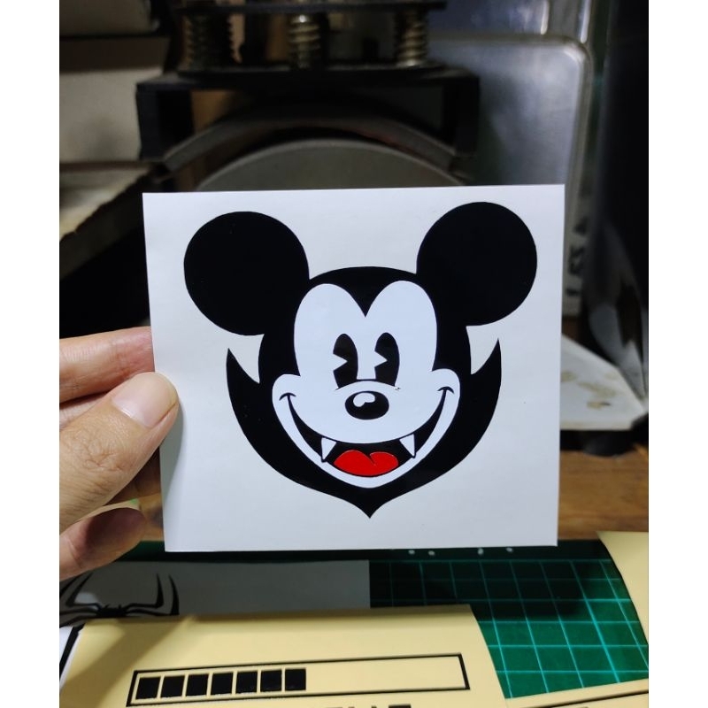 

stiker cutting Mickey mouse dracula sticker keren Halloween