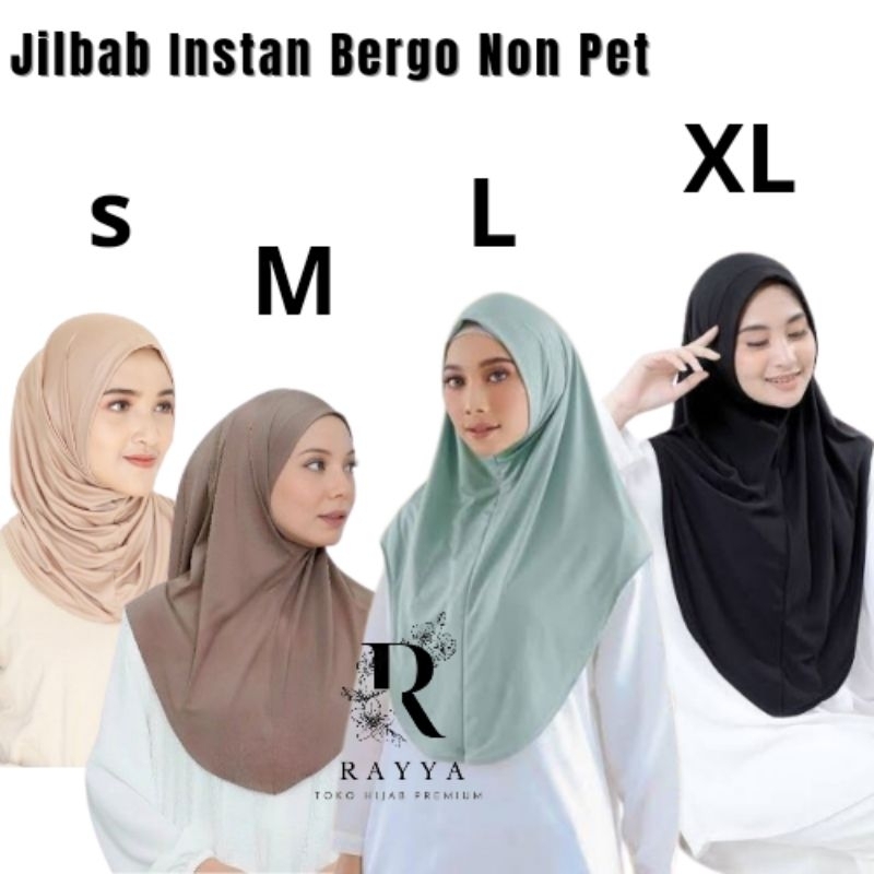 Jilbab Sport Non Pet Jersey Size S M L XL - Jilbab Instan Pendek - Jilbab Instan Pinguin Non Ped - J