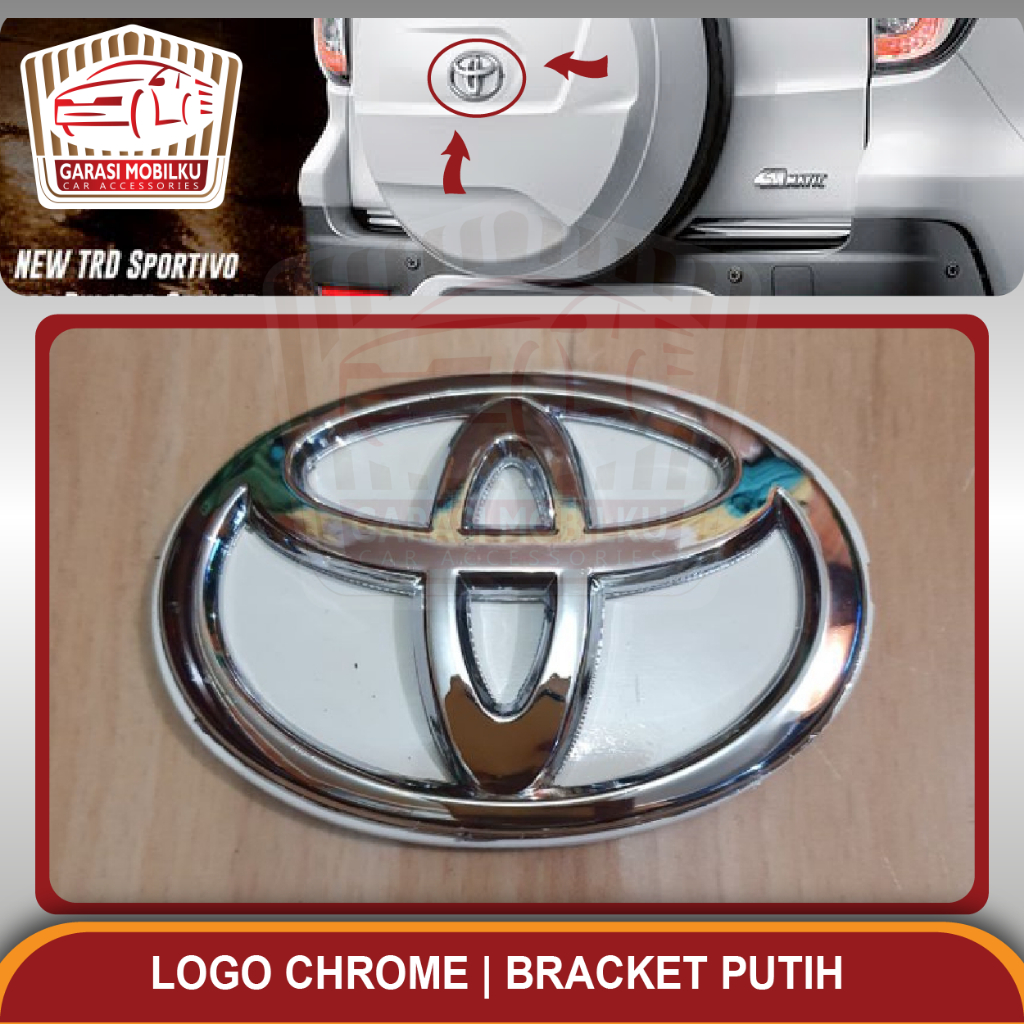 Emblem Logo Cover Ban Serep Toyota Rush 2008-2015 Kaki 4