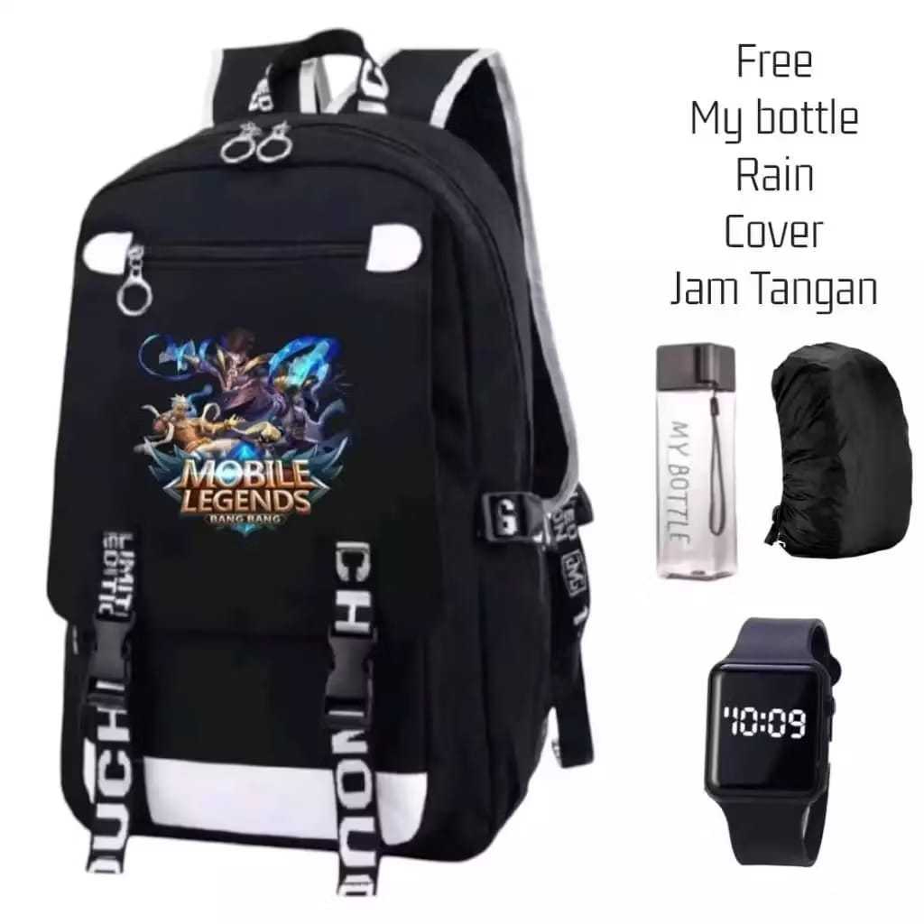 Tas Ransel Anak Sekolah MLB Black Laki Laki Perempuan Remaja Keren Kece SD SMP SMA Motif Terbaru Cod