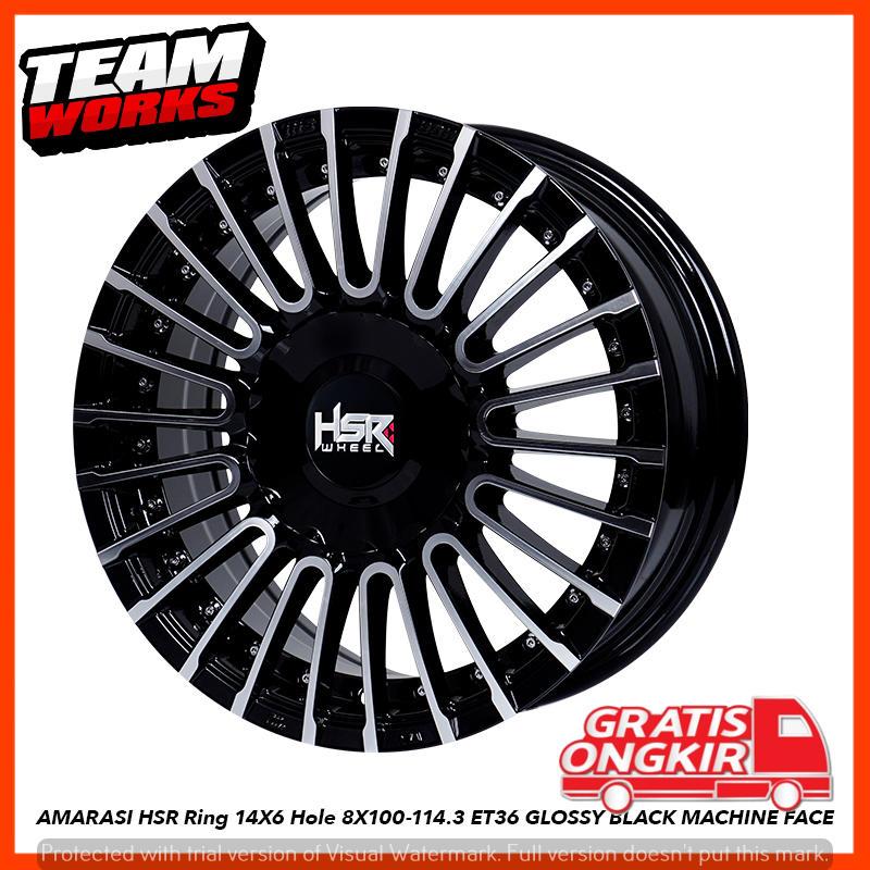 VELG RACING AMARASI HSR RING 14 LEBAR 6 ET36 COCOK BUAT MOBIL AVANZA SIGRA CALYA PELG RING 14 BLACK