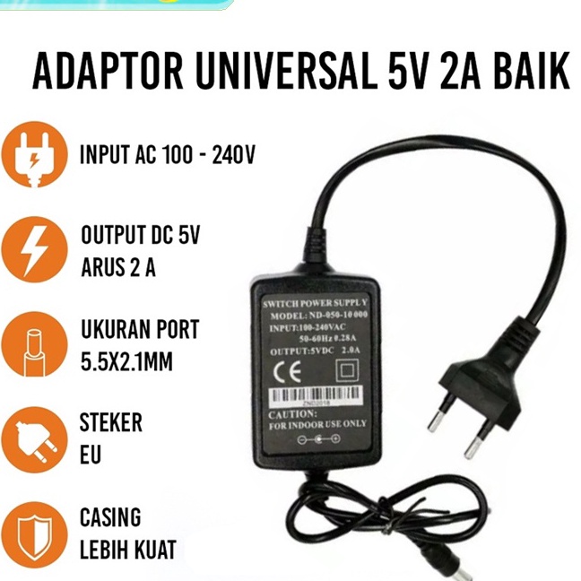 KF7 Power Adaptor 5V 2A Media Converter Power Plug Adaptor HTB 31 Adaptor Plug Baik