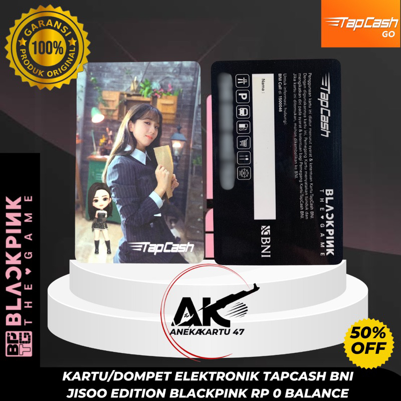 Kartu Tapcash BNI X Blackpink jisoo limited edition e-toll ecommerce multitransaksi original saldo 0