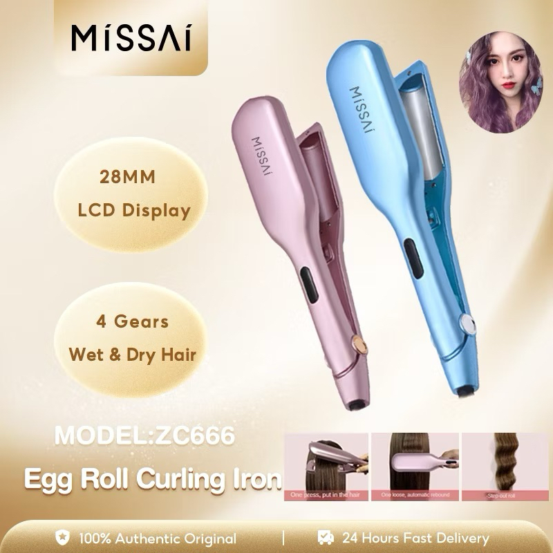 catokan wave curly / missai catokan rambut wave styler / catokan keriting bergelombang BLUE NEW