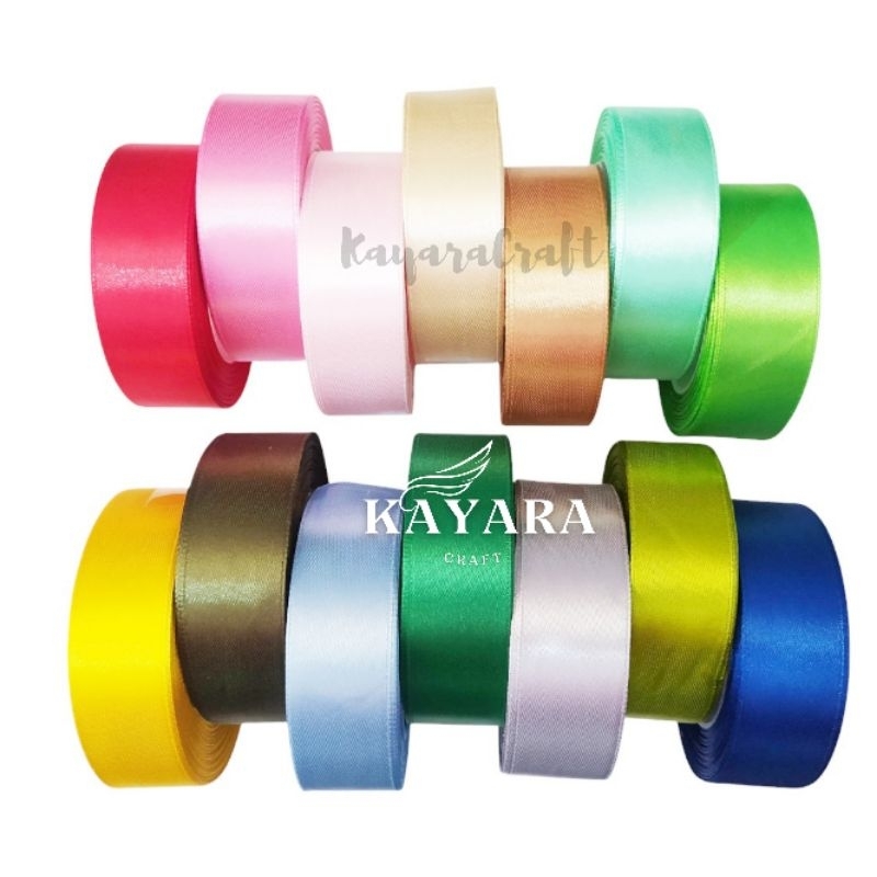 

[Per Rol] Pita Satin Polos 2,5cm/Satin Ribbon/Pita Kado Buket Bunga Hampers/Pita Krajinan Dan Dekorasi