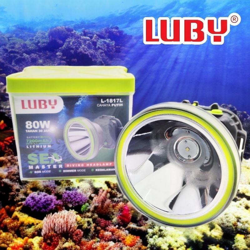 Senter Kepala Selam Luby 80 Watt L 1817 Senter Diving Headlamp Headlight Luby