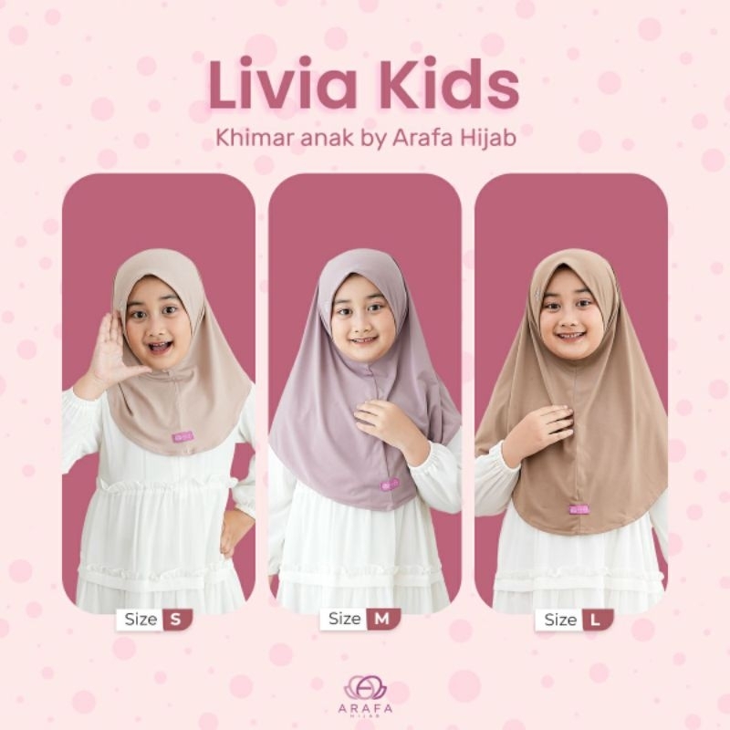 Khimar Livia Kids By Arafa Hijab | Hijab Instan | Hijab Anak