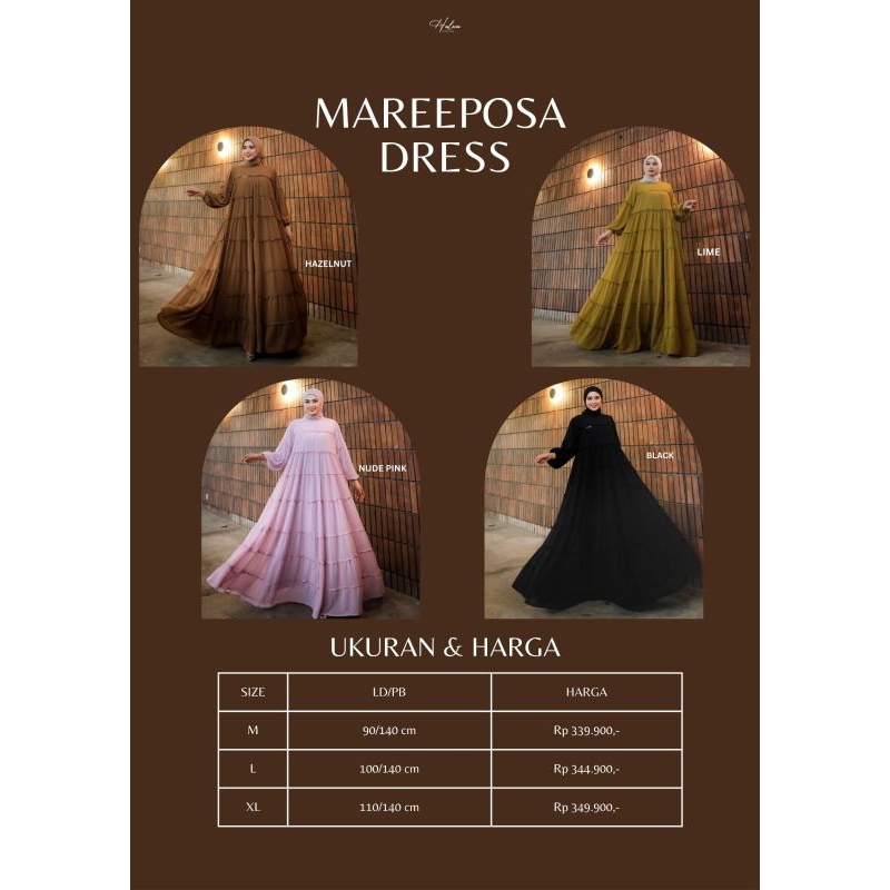 MAREEPOSA DRESS BY HALWA APPAREL // GAMIS LEBARAN 2025 // GAMIS KONDANGAN