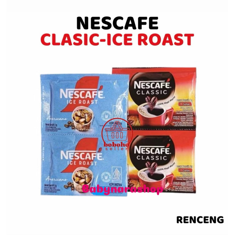 

Nescafe Ice Roast Americano 2gr (isi 10) / Nescafe Classic 2gr (isi 10)