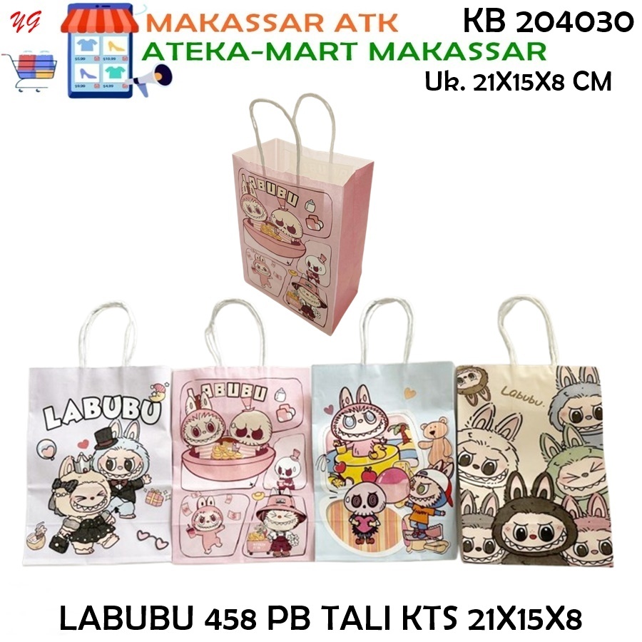 

[1 PCS ] LABUBU 458 PAPER BAG TALI KTS 21X15X8 TAS KERTAS