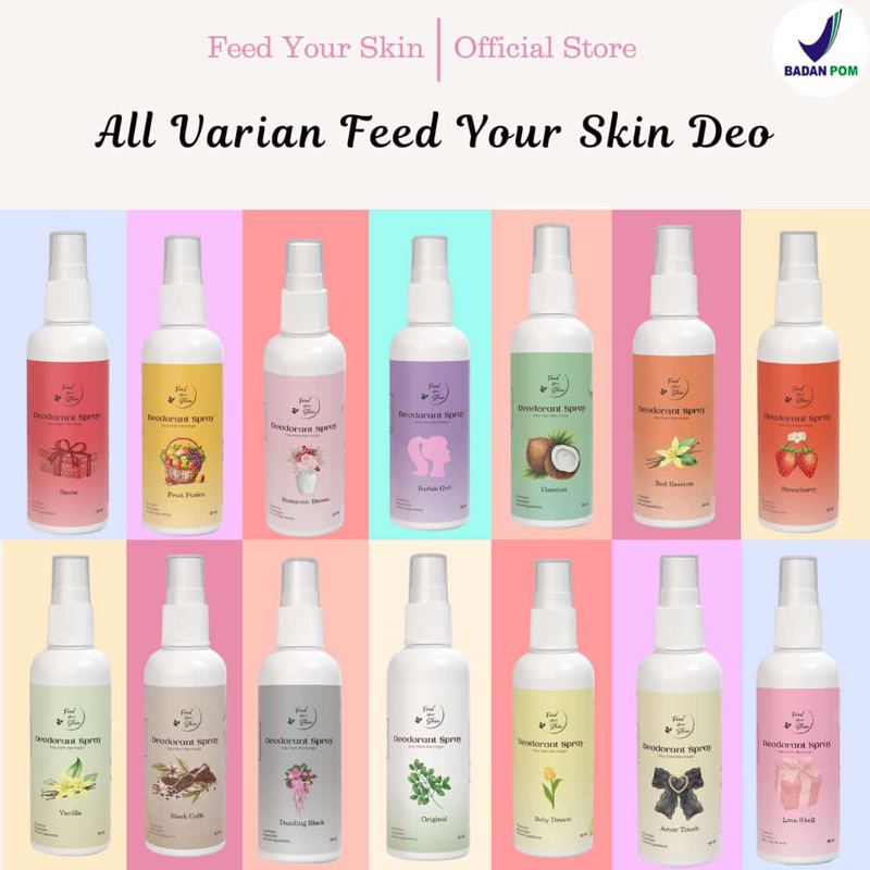 Feed Your Skin Natural Deodoran Magic Deo Deodorant Spray Tawas 100% bahan Alami