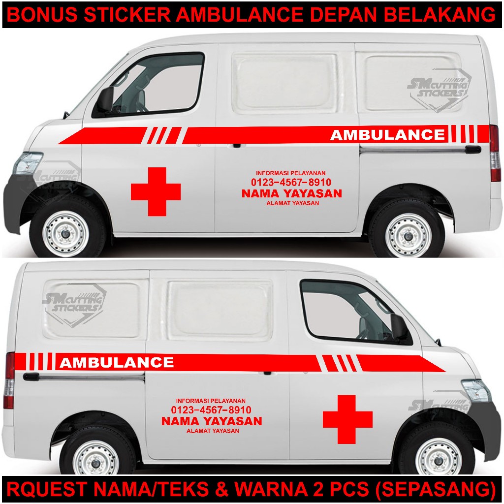 Sticker Mobil Ambulance Granmax Minibus Apv List striping Mobil Ambulance Mobil Jenazah 03