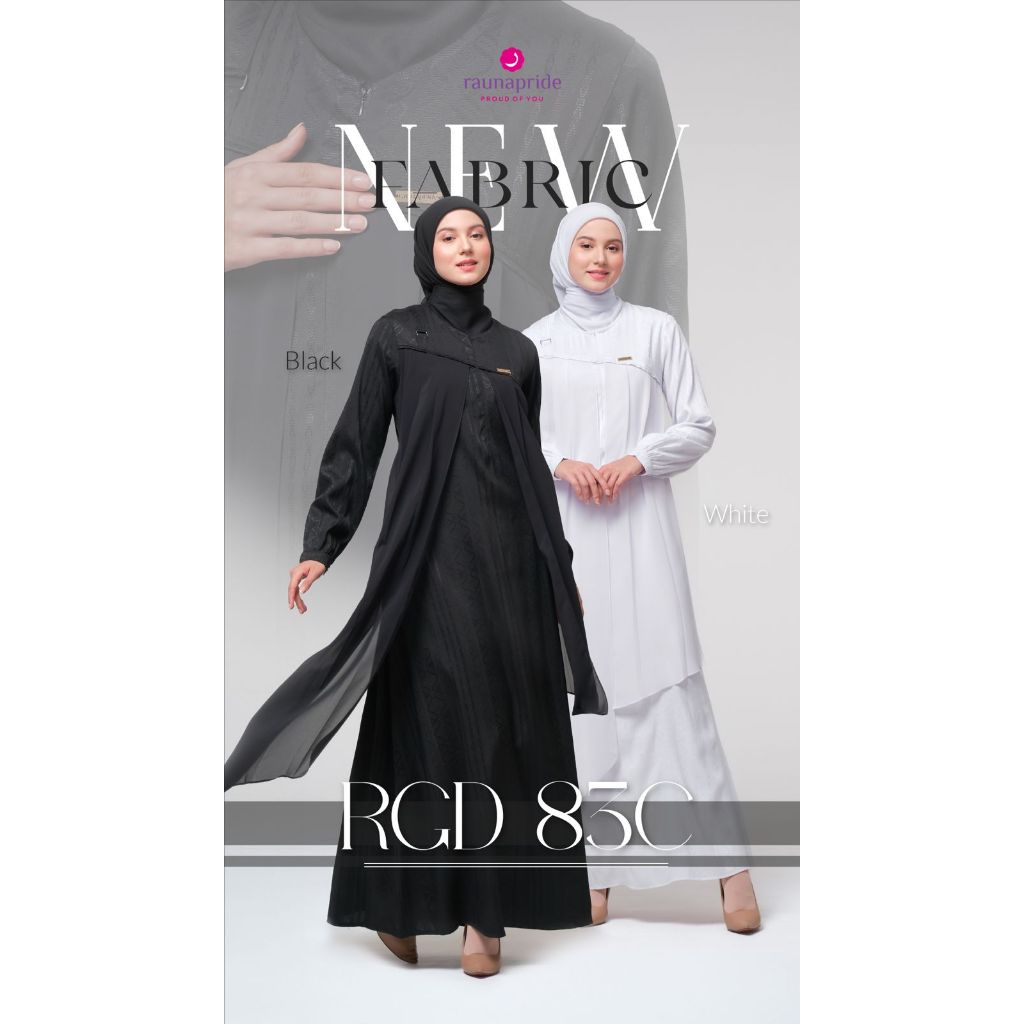 NEW RGD 83C BY RAUNA / Warna White , Black / Gamis Muslimah
