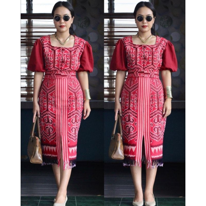 couple tenun Kalimantan- kain toraja - kain Kalimantan- couple pesta -couple kondangan- dress wanita