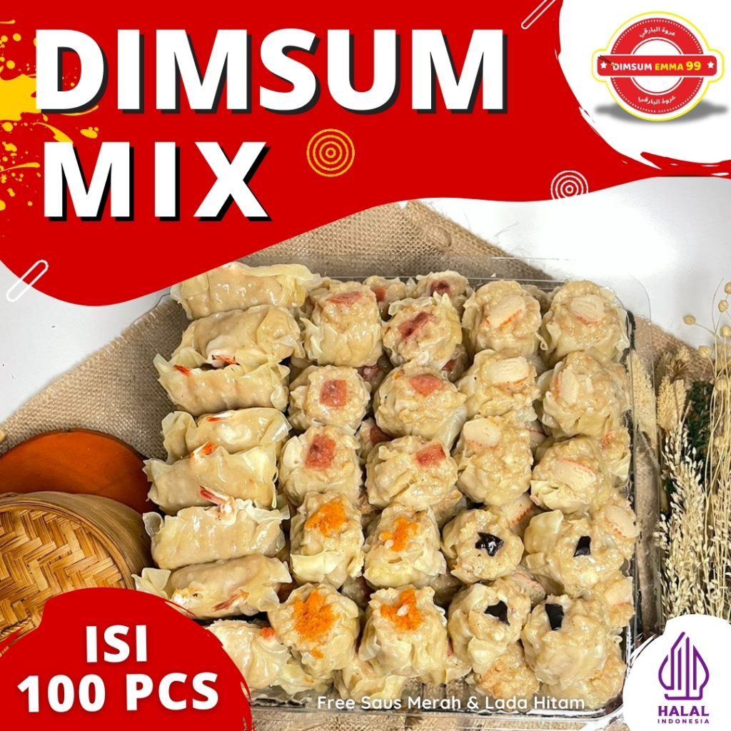 

DIMSUM PREMIUM Mix isi 100 Harga Hemat FREE Saus Merah & Lada Hitam