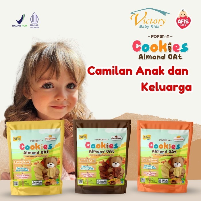 

Popimon Cookies Almond Oat 50gr Camilan Anak sampai Orang Tua Snack Cemilan Kukis
