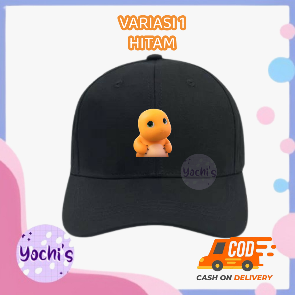[READY] - TOPI RAFEL NAILONG DINO DEWASA DAN ANAK DINOSAURUS KUNING