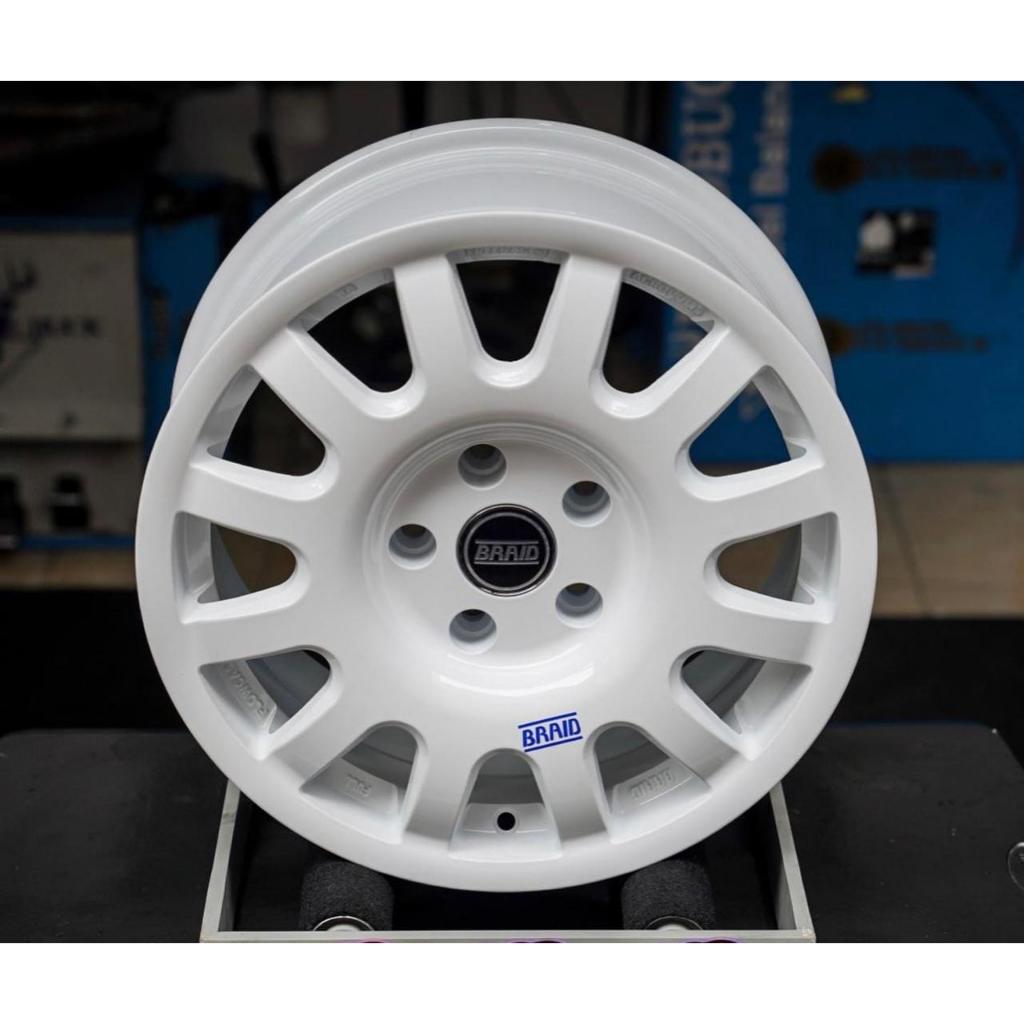 VELG BRAID FULLRACE R16" PCD 5x114 LEBAR 7 ET 32 WARNA WHITE - VELG MOBIL TIE ROD WHEELS