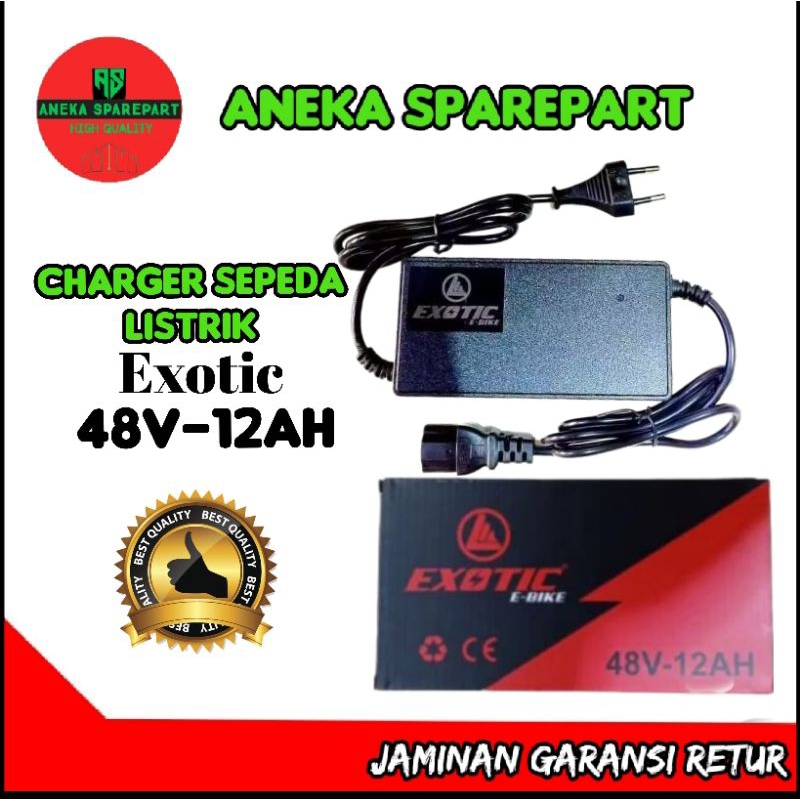Charger sepeda listrik exotic 48v 12ah CHARGER SEPEDA LISTRIK EXOTIC