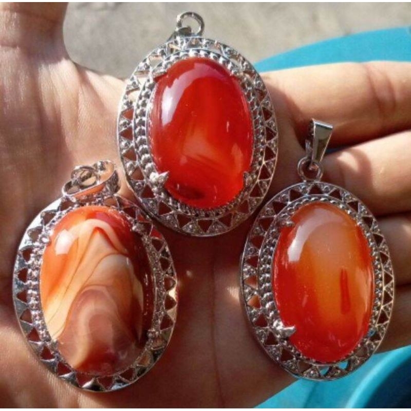 Liontin Batu akik Sulaiman Motif Natural