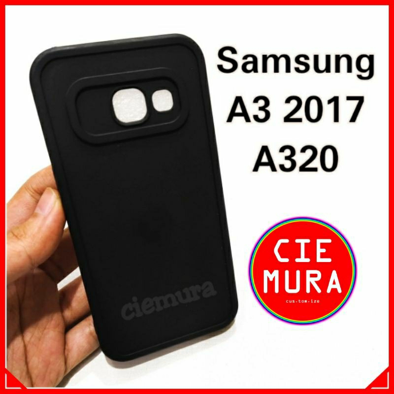 CIE Case Hitam Samsung A3 2017 Black Matte Softcase Polos Lentur Slim Silikon HP Ciemura