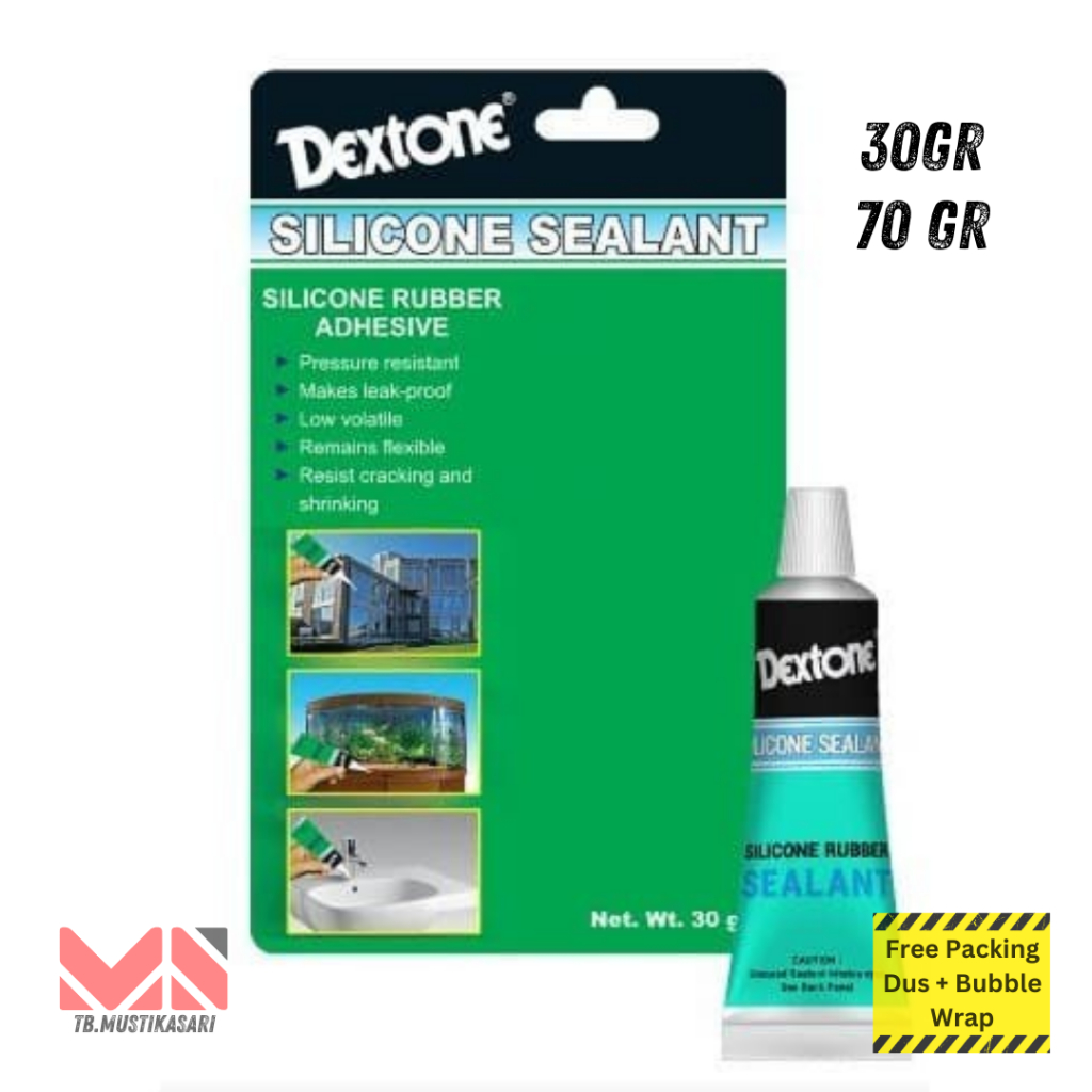 Lem Kaca Elastis Anti Air Sealent Dextone Aquarium 30gr,70gr
