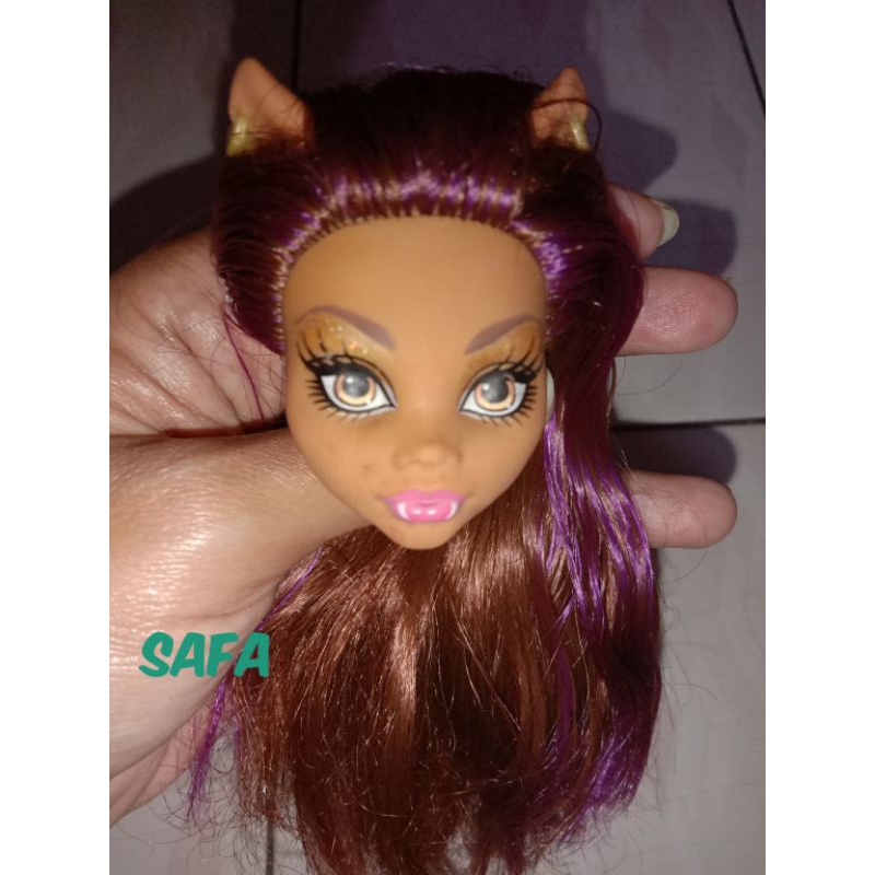 Kepala Head Clawdeen Monster High Boneka Barbie Mattel Preloved mainan bekas