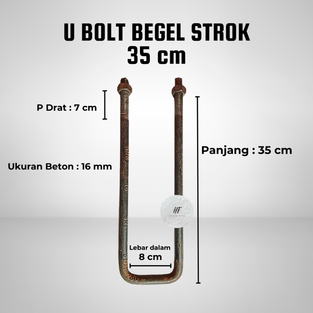 U Bolt Begel Kawel Bak Pengunci Sasis Truk 35x8