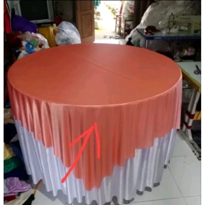 taplak meja bulat/table runner(hanya tasan meja bulat nya saja)