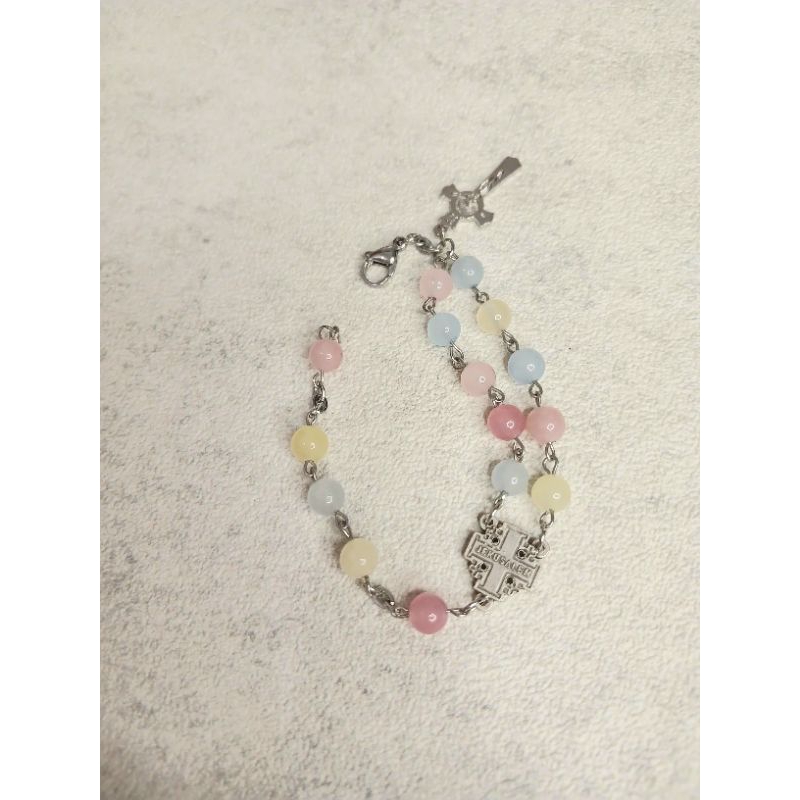 gelang tangan rosario mini batu margonite warna warni