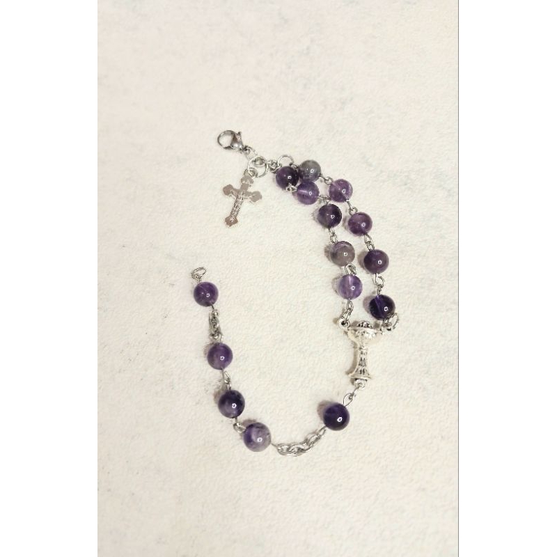 gelang tangan rosario batu kecubung center piala