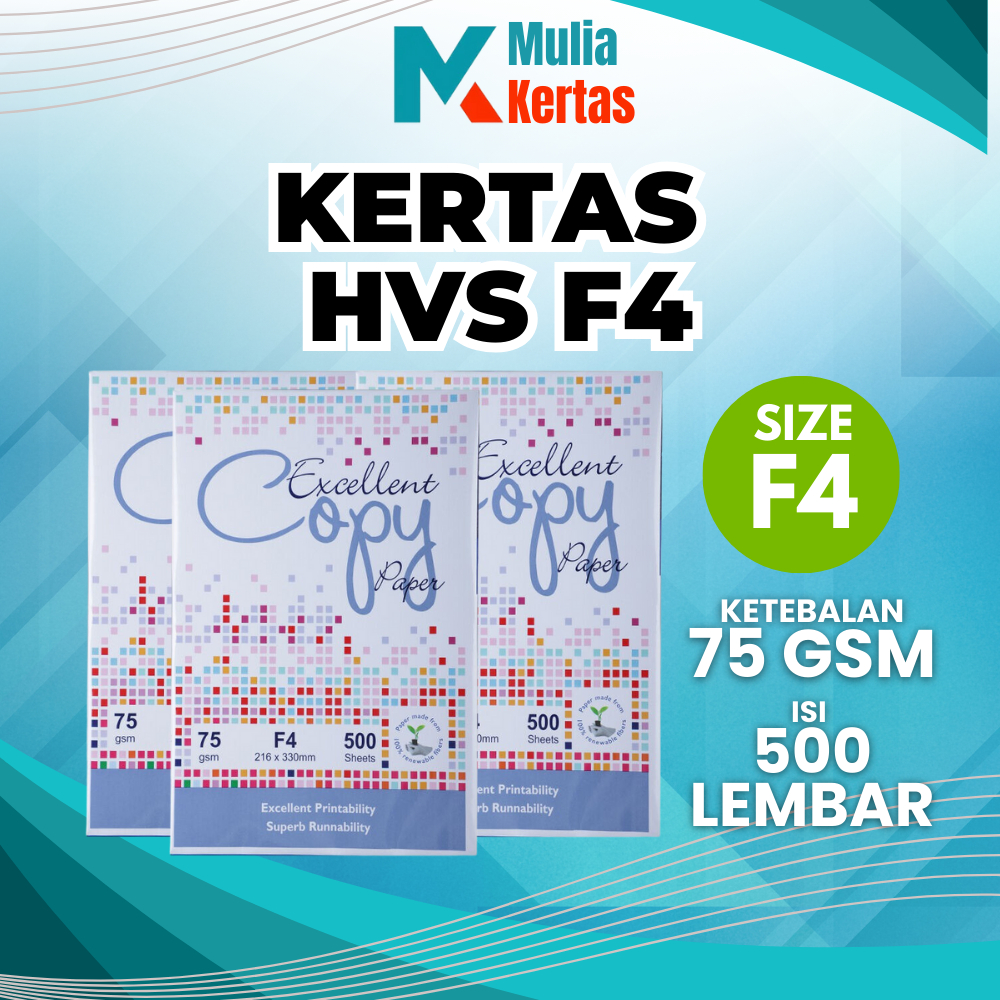 

KERTAS F4 75 GSM Isi 1 Rim / 500 Lembar - Merk Ekon/Excellent/Paper Copy